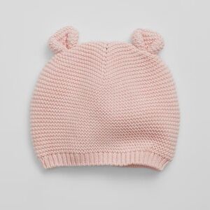 Charming Pink Knit Hat with Ears for Kids